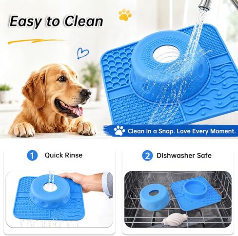 Slow Feeder Dog Bowls & Lick Mat for Dogs, Ideal for Liquid & Paste Treats in Kuwait