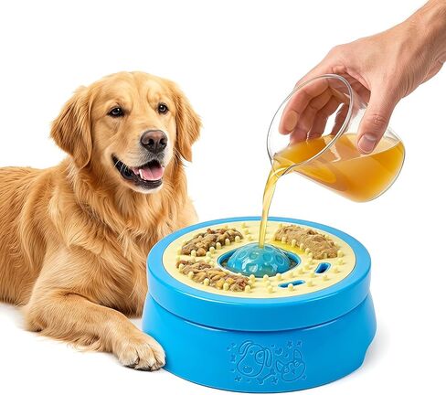 9oz Dog Lick Bowl with Rolling Ball, Twist-Lockable Dog Enrichment Toys in Kuwait