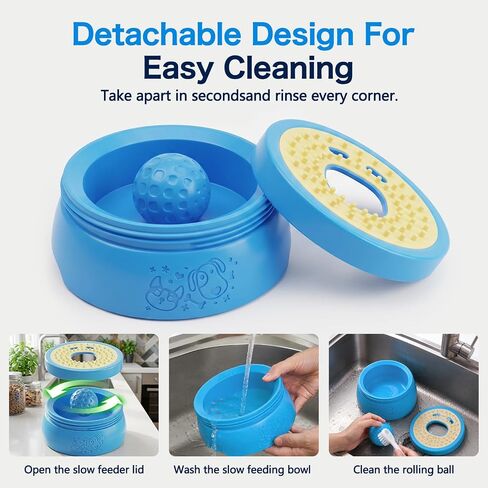 9oz Dog Lick Bowl with Rolling Ball, Twist-Lockable Dog Enrichment Toys in Kuwait