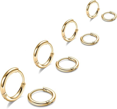 316L Surgical Steel Hoop Earrings, 6mm-20mm Huggie Earrings Men Hypoallergenic, Small Sleeper Mens Hoop Earring Cartilage Earring for Women 20G 18G in Kuwait
