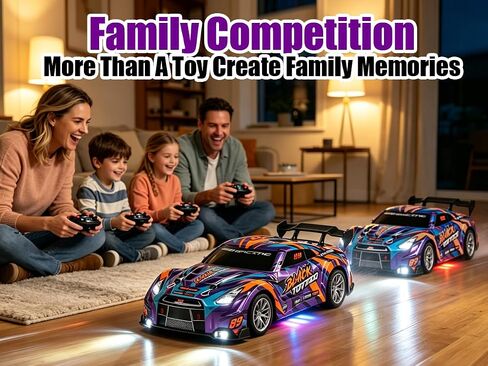2 Pack RC Racing Cars for Kids, Remote Control Cars with 8 Traffic Cones in Kuwait