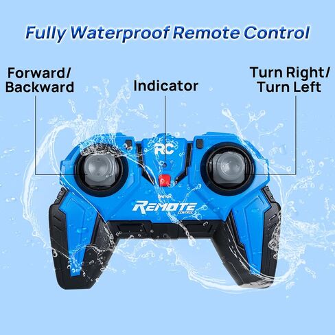 Amphibious Remote Control Car, 1:16 Monster Truck Remote Control Waterproof All-Terrain RC Car Toy for Boys, RC Stunt Vehicle 360° Rotation with LED Light for Adults Kids in Kuwait