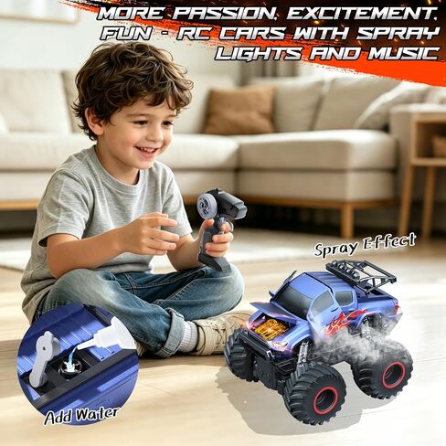 Exploding RC Monster Trucks 1:16 Crash Transform Car Mist Spray Effect in Kuwait