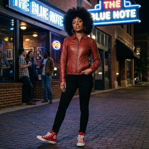 Milwaukee Leather SFL2850 Women's Classic Red Zippered Motorcycle Style Fashion Leather Jacket with Shirt Style Collar in Kuwait