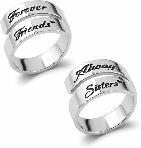 omodofo Inspirational Motivational Ring Adjustable Personalized Stainless Steel Spiral Wrap Twist Ring Encouragement Personalized Jewelry Birthday Gifts for Girls in Kuwait