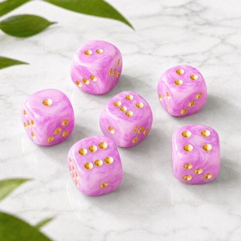 Mahjong Dice, Pink, 16mm, 6-Pack in Saudi Arabia