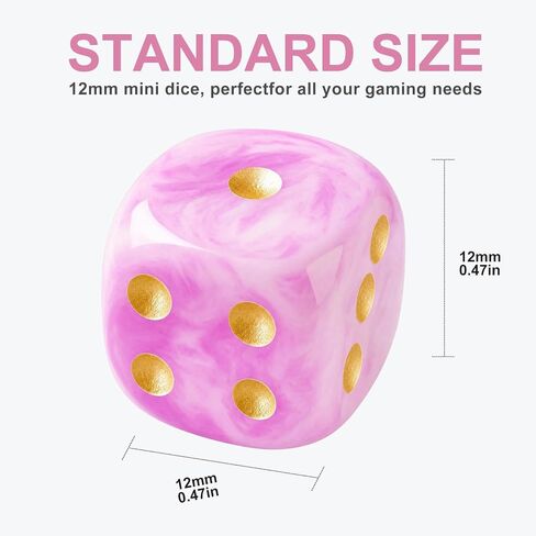 Mahjong Dice, Pink, 16mm, 6-Pack in Saudi Arabia