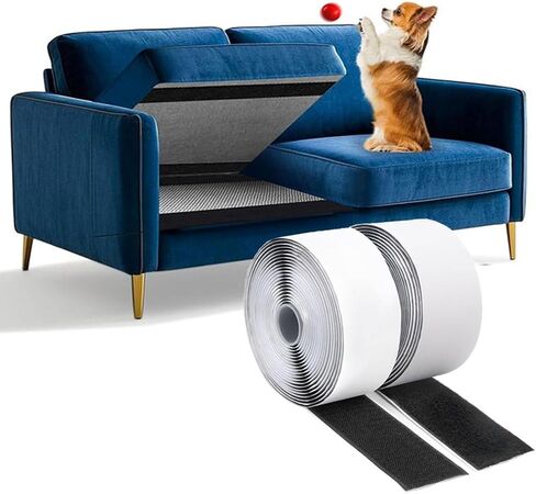 2 Inch x 20 Feet Black Heavy Duty Hook and Loop Tape Adhesive, Couch Cushions Grip, Anti-Slip Carpet Securing Tape for DIY Crafts, Automotive Use, Picture Frame Hanging in Kuwait