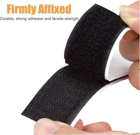 2 Inch x 20 Feet Black Heavy Duty Hook and Loop Tape Adhesive, Couch Cushions Grip, Anti-Slip Carpet Securing Tape for DIY Crafts, Automotive Use, Picture Frame Hanging in Kuwait