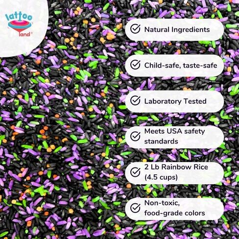 Halloween Sensory Bin Fillers for Kids with Colorful Rice 2 LB | Spooky Sensory Play Kit | DIY Halloween Theme Activity Rice Mix for Imaginative & Pretend Play | Kids Gift & Party Favors in Kuwait