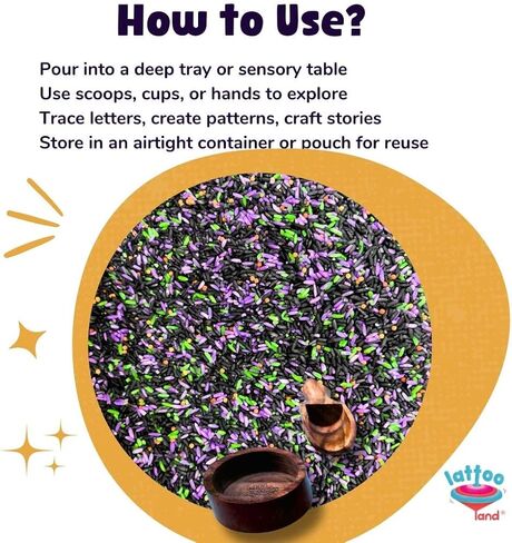 Halloween Sensory Bin Fillers for Kids with Colorful Rice 2 LB | Spooky Sensory Play Kit | DIY Halloween Theme Activity Rice Mix for Imaginative & Pretend Play | Kids Gift & Party Favors in Kuwait