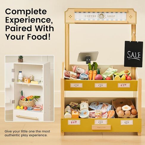 Tiny Land Wooden Play Food Set Bundle Includes 50 PCS of Fruits, Veggies, Meats, Seafood, Eggs & Dairy in Saudi Arabia