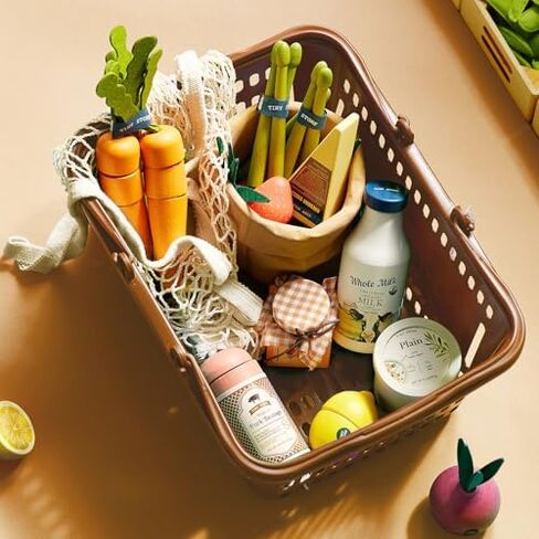 Tiny Land Wooden Play Food Set Bundle Includes 50 PCS of Fruits, Veggies, Meats, Seafood, Eggs & Dairy in Saudi Arabia