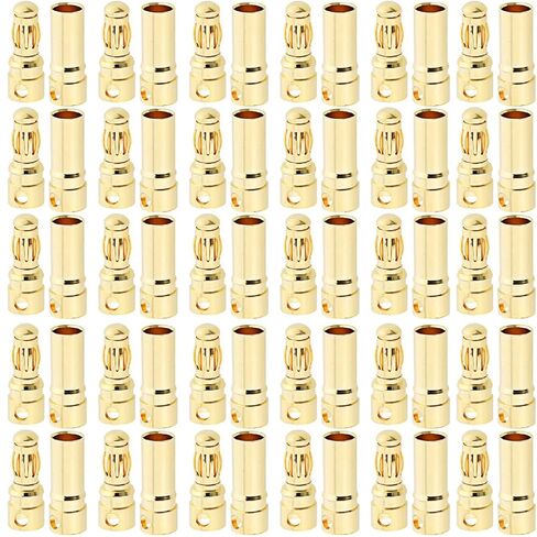 30-Pair 3.5mm Banana Plug Bullet Connectors, Gold Plated in Kuwait