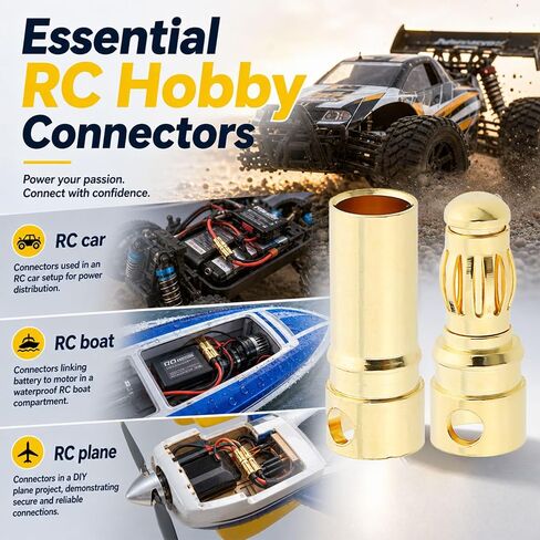 30-Pair 3.5mm Banana Plug Bullet Connectors, Gold Plated in Kuwait