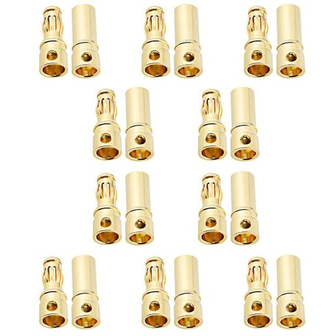 30-Pair 3.5mm Banana Plug Bullet Connectors, Gold Plated in Kuwait