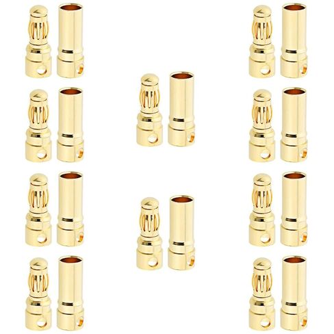 30-Pair 3.5mm Banana Plug Bullet Connectors, Gold Plated in Kuwait