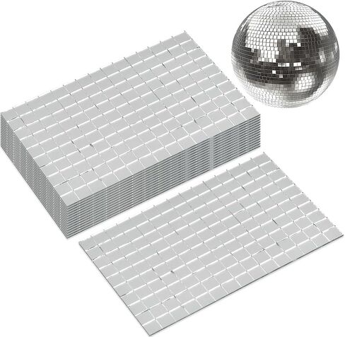 OTYMIOW 2250 PCS Disco Ball Tiles, 10 x 10 MM Self Adhesive Mosaic Tiles Square Glass Stickers, Mosaic Mirror Tiles in Kuwait