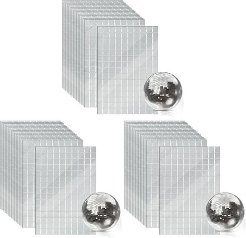 OTYMIOW 2250 PCS Disco Ball Tiles, 10 x 10 MM Self Adhesive Mosaic Tiles Square Glass Stickers, Mosaic Mirror Tiles in Kuwait