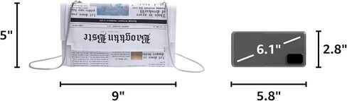 KUANG! Women Novelty Newspaper Evening Handbag Clutch Crossbody Bag Envelope Purse Chain Shoulder Bag for Ladies in Kuwait