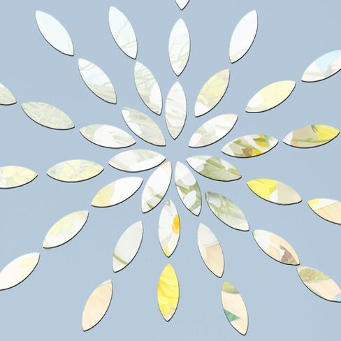 300Pcs Mini Leaf Shape Craft Mirrors Mosaic Tiles Self Adhesive in Kuwait