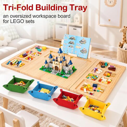 41-Inch Tri-Fold Building Tray for Lego with 4 Brick Sorting Trays in Kuwait