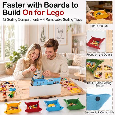 41-Inch Tri-Fold Building Tray for Lego with 4 Brick Sorting Trays in Kuwait
