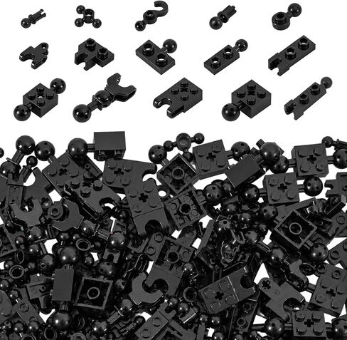 300PCS Ball Joint Sets, 15 Shapes Model Ball and Socket Joints Building Bulk - Compatible with Lego Parts and Pieces, Black in Saudi Arabia
