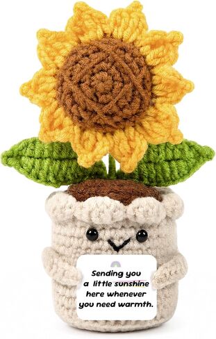 Get Well Gifts for Women, Handmade Sunflower Crochet Decor, Thinking of You Feel Better Gift, Surgery Recovery Breast Cancer Care Gifts for Women, Get Well Soon Present for Friends Colleagues in Kuwait