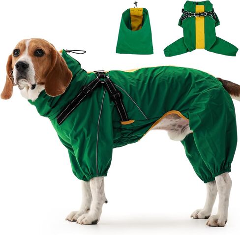 Lelepet Waterproof Dog Jacket with Hood, Full Body Dog Raincoat, Pink, XL in Kuwait