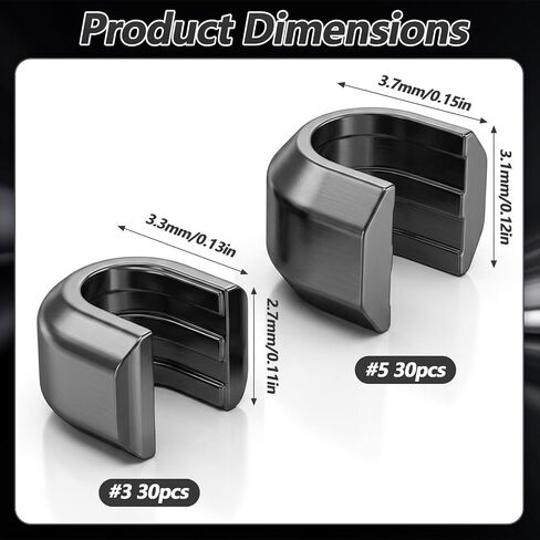 Shimmeroo 60Pcs Zipper Stops, #3#5 U Shape Zipper Stoppers Ends in Kuwait
