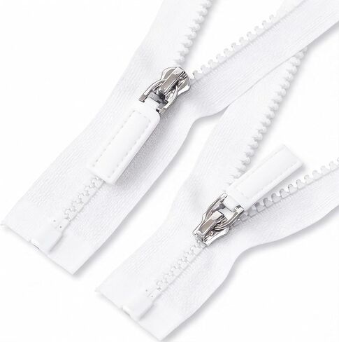 Deoward 2PCS #5 28 Inch Separating Jacket Zippers for Sewing Coats (White) in Kuwait