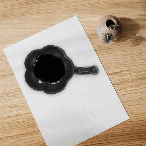 Ceramic Ink Plate Flower Shaped Calligraphy Dish for Studio Desk in Kuwait