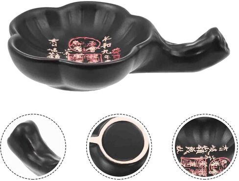 Ceramic Ink Plate Flower Shaped Calligraphy Dish for Studio Desk in Kuwait