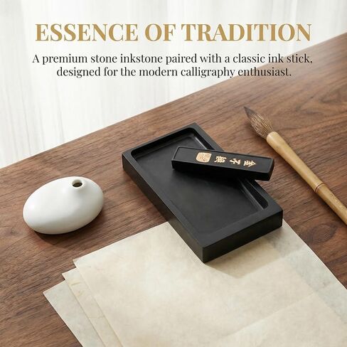 Retro Black Ink Stone Set for Calligraphy Brush Practice in Kuwait
