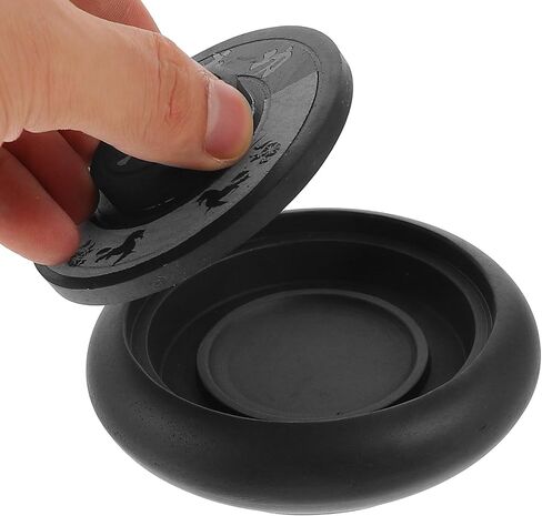 Natural Stone round Ink Grinding Plate with Lid for Calligraphy Practice in Kuwait