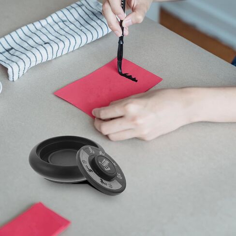 Natural Stone round Ink Grinding Plate with Lid for Calligraphy Practice in Kuwait