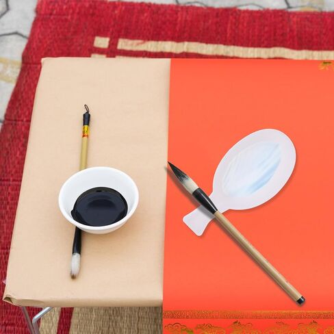 3pcs Plastic Chinese Ink Dish for Calligraphy Brushes, Black Plate in Kuwait