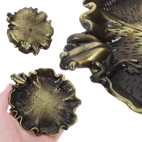 Copper Lotus Leaf Frog Ink Dish for Calligraphy Brush Rinsing in Kuwait