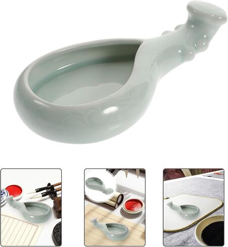 Ink Plate Lute Shaped Ceramic for Calligraphy and Painting in Kuwait