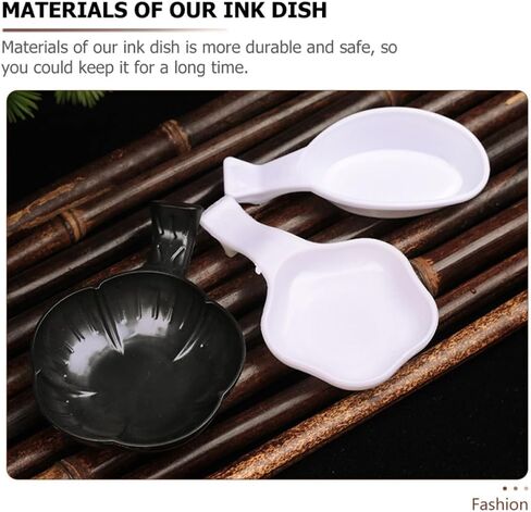 Blossom Ink Dish for Calligraphy Brushes, 12pcs Black Plastic in Kuwait