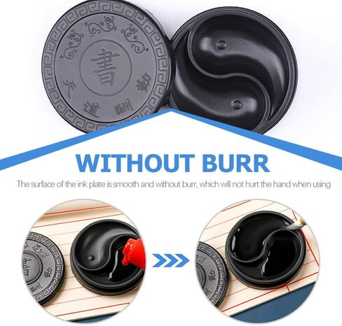 2pcs 2pcs Plastic Calligraphy Ink Tray round Lid for Practice in Saudi Arabia