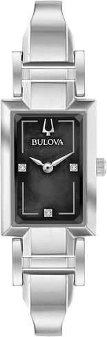 Bulova Ladies' Classic Diamond Dial Quartz Stainless Steel Watch, Rectangle, Mother-of-Pearl in Kuwait