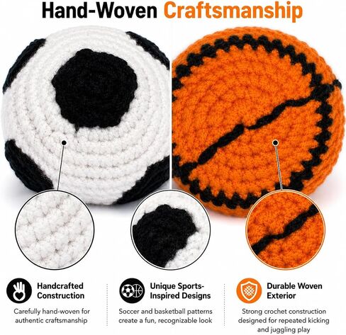 2PC Hand-Crocheted Hacky Footbag Set, Adult-Sized Foot Bags in Saudi Arabia