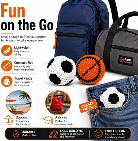 2PC Hand-Crocheted Hacky Footbag Set, Adult-Sized Foot Bags in Saudi Arabia