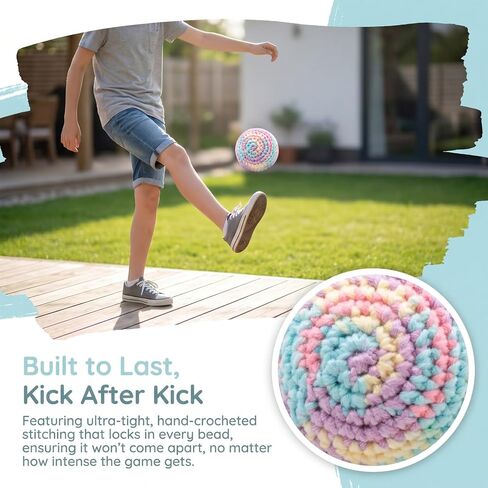 3PCS Handmade Crochet Footbag,Durable Knitted Sewn Juggling Balls in Kuwait