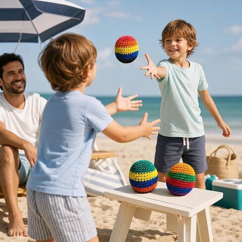 Mini Knitted Footbags, Knitted Sacks for Endless Outdoor Fun and Skill Challenges, Soft Footbag Juggling Balls for Outdoor Play in Kuwait