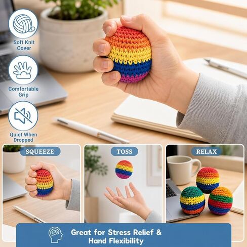 Mini Knitted Footbags, Knitted Sacks for Endless Outdoor Fun and Skill Challenges, Soft Footbag Juggling Balls for Outdoor Play in Kuwait