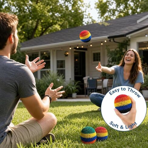Mini Knitted Footbags, Knitted Sacks for Endless Outdoor Fun and Skill Challenges, Soft Footbag Juggling Balls for Outdoor Play in Kuwait