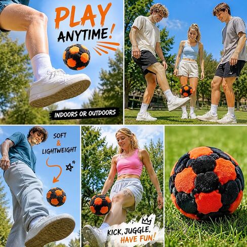 CZFDHP Footbag, 6 Pack Soccer for Adults, Durable Fleece Juggling Balls, Coordination Training for Indoor and Outdoor Play, Party Entertainment, Sports Enthusiasts in Saudi Arabia